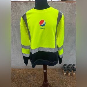 PreOwned Pepsi Zero Reflective Safety Long Sleeve Neon Yellow Silver 2XL